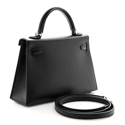 Hermes Tadelakt Sombrero Box Pampilles Mini Kelly Sellier 20 Black 4 of 19