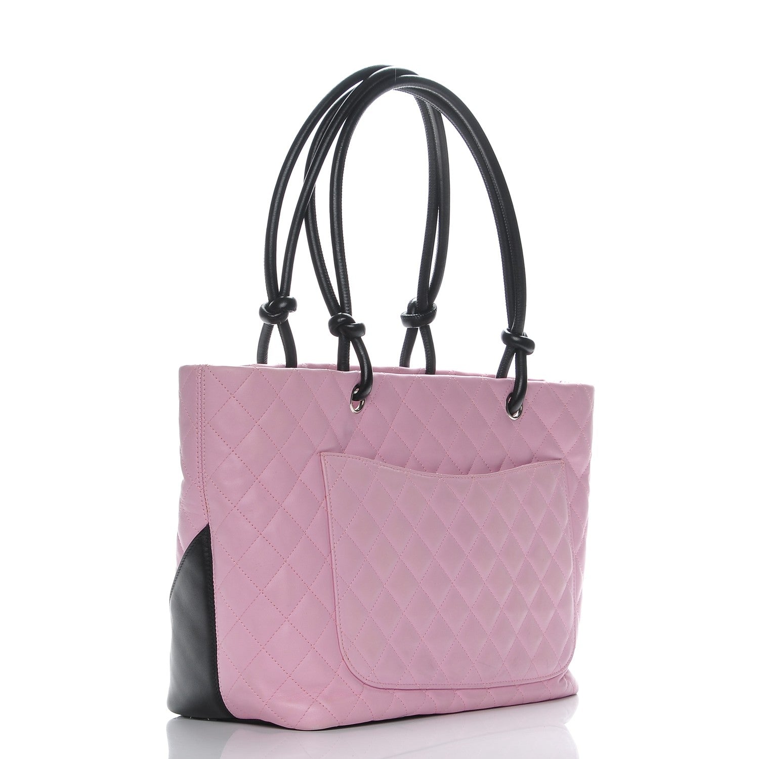 Chanel Calfskin Quilted Large Cambon Tote Pink Black 3 of 13