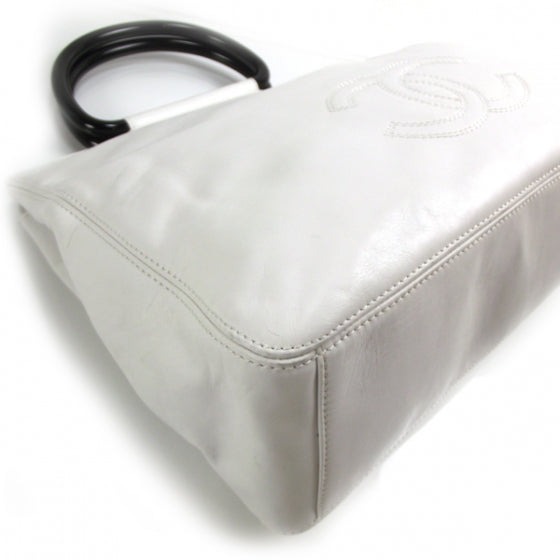 Chanel Leather CC Handle Tote White 5 of 11