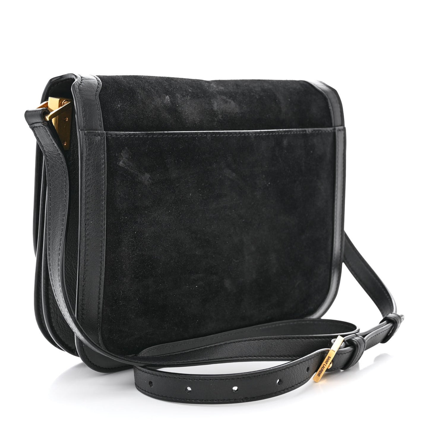 Suede Smooth Calfskin Monogram Medium Solferino Soft Satchel Black