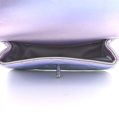 Chanel Gradient Metallic Calfskin Quilted Clutch Silver Blue Yellow Purple 5 of 7