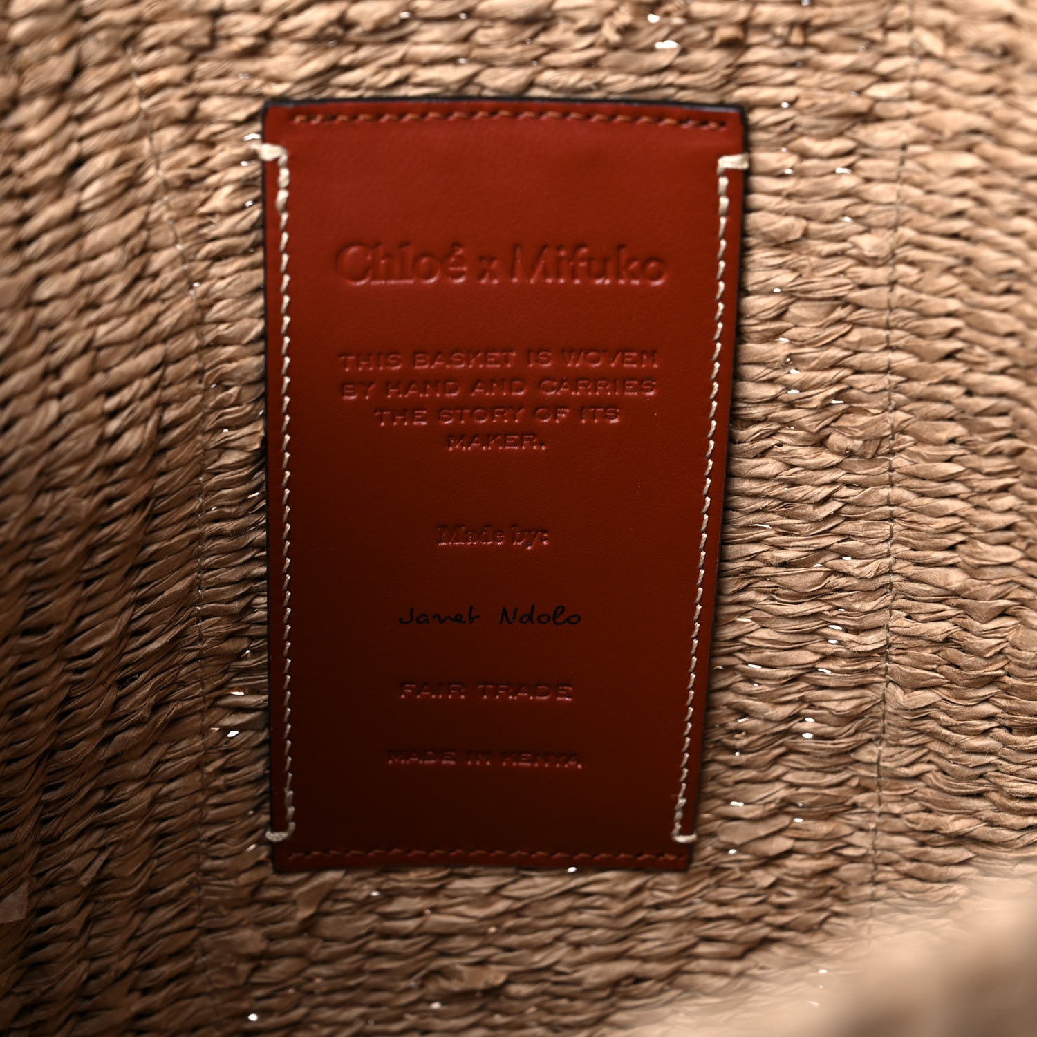 Chloe Raffia Large Woody Tote White 6 of 10