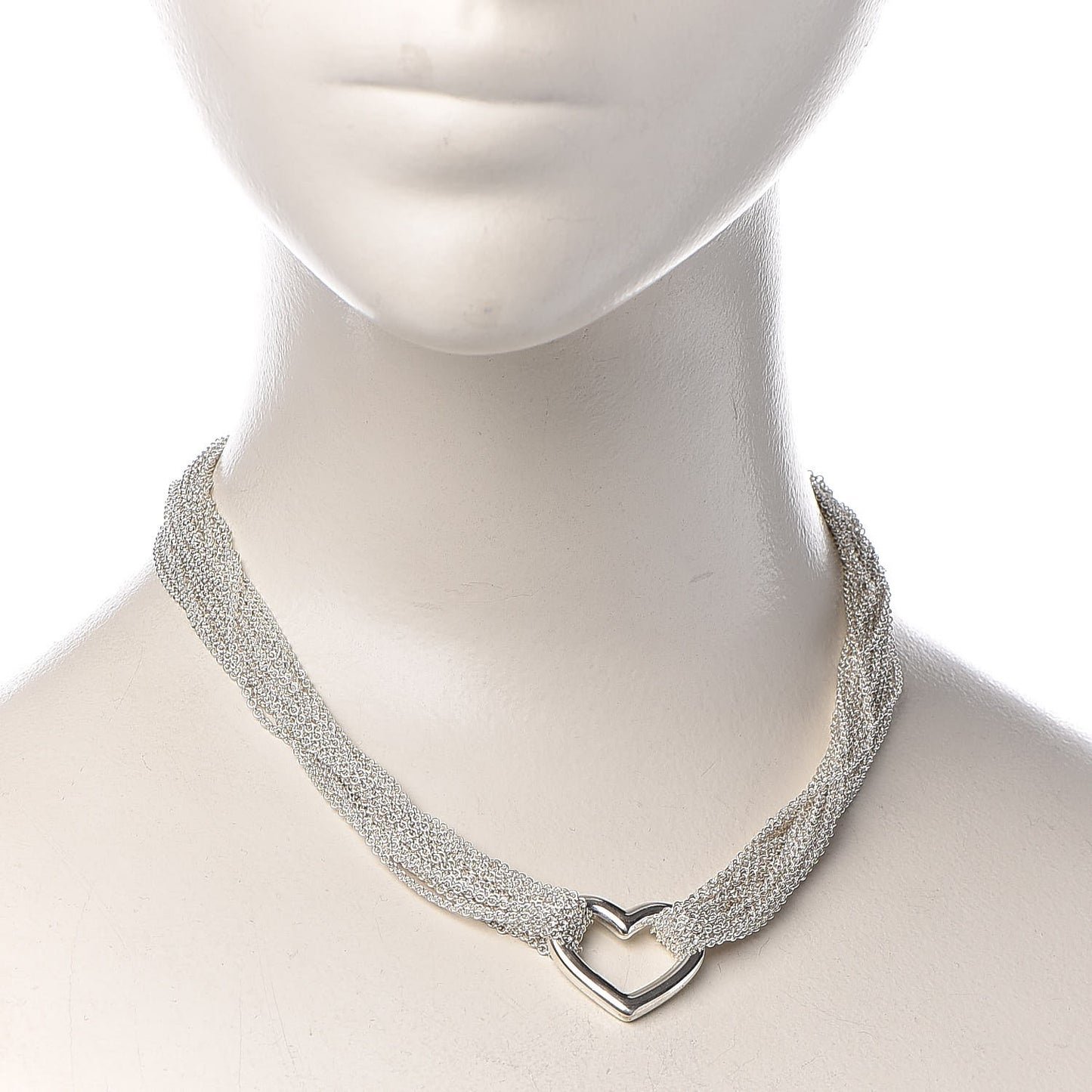 Sterling Silver Heart Multi Chain Toggle Necklace
