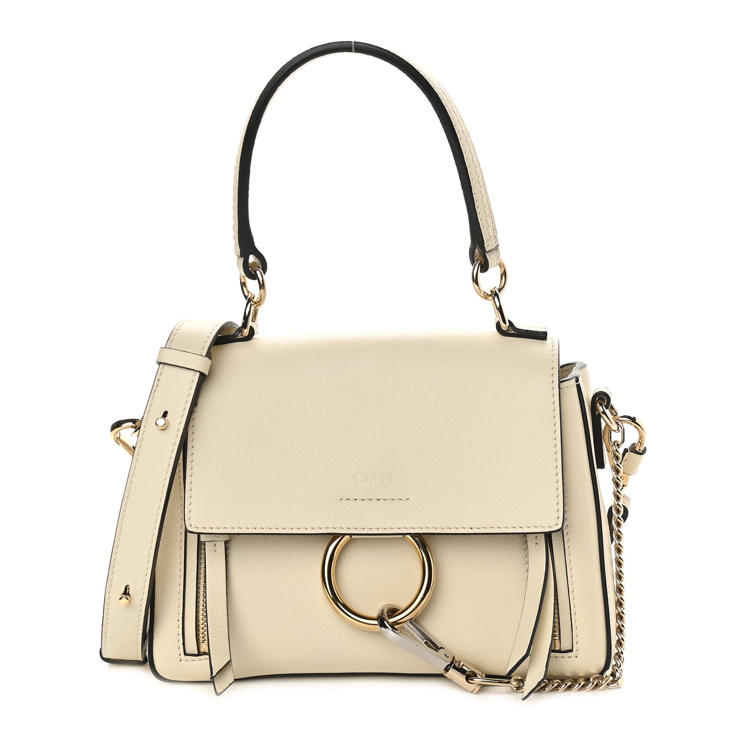 Calfskin Mini Faye Day Shoulder Bag Off White