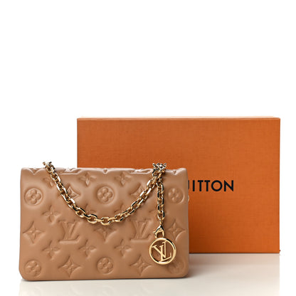 Louis Vuitton Lambskin Embossed Monogram Pochette Coussin Camel 12 of 12