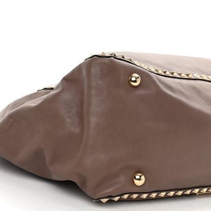 Valentino Garavani Vitello Large Rockstud Tote Brown 8 of 10