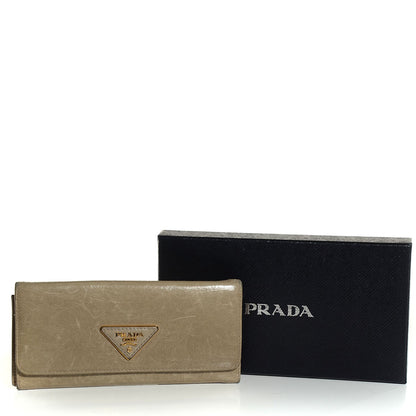 Prada Vitello Shine Continental Flap Wallet Pomice 5 of 10