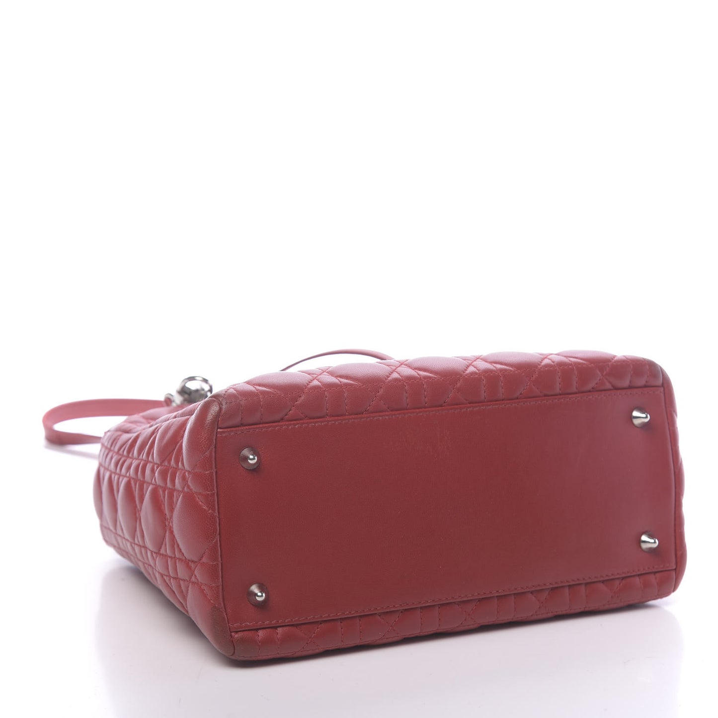 Lambskin Cannage Medium Lady Dior Red