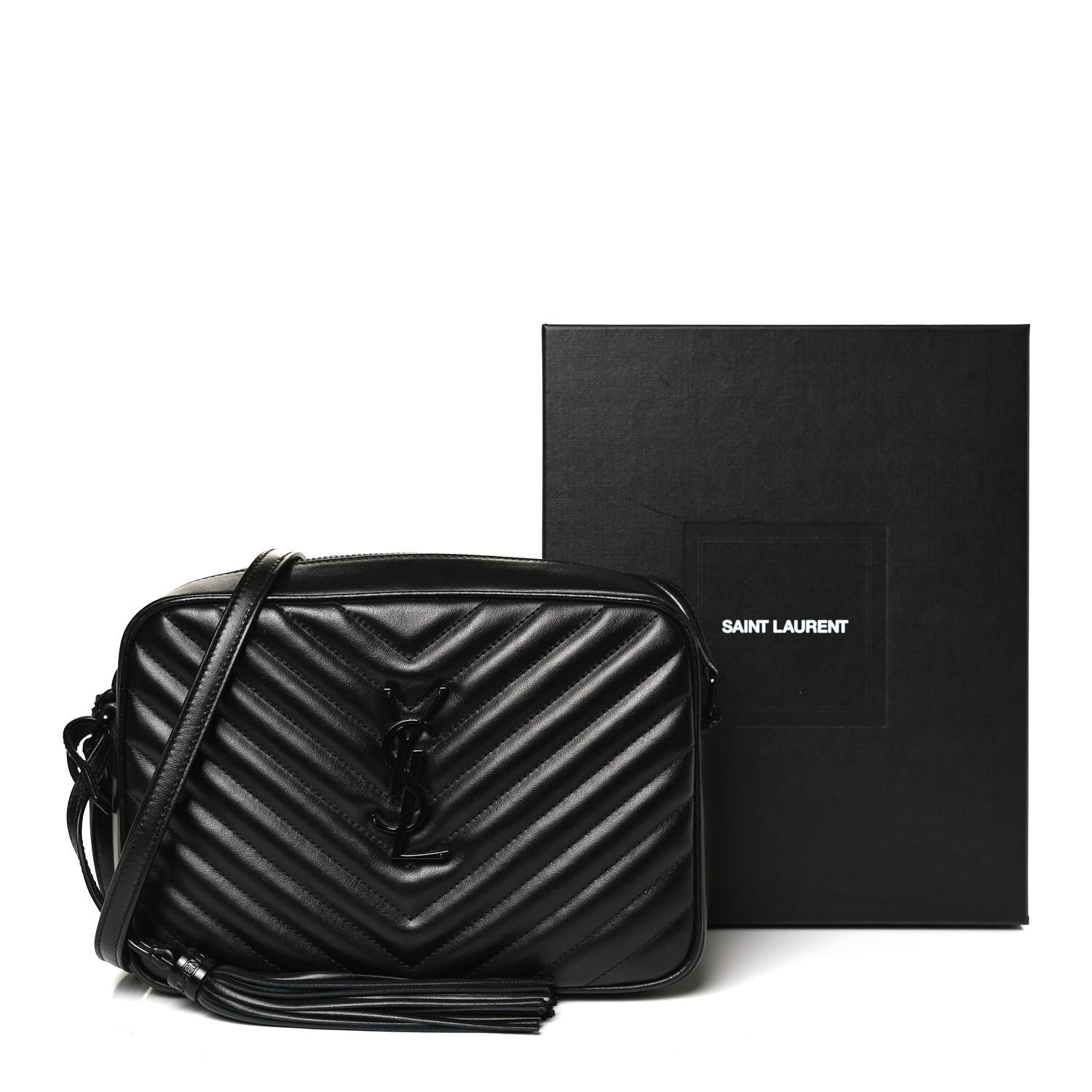 Saint Laurent Calfskin Matelasse Monogram Lou Camera Bag Black 11 of 11