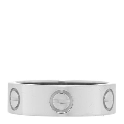 Cartier 18K White Gold 5.5mm LOVE Ring 52 6 1 of 4
