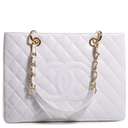 Chanel Caviar Quilted Grand Shopping Tote GST White 1 of 7
