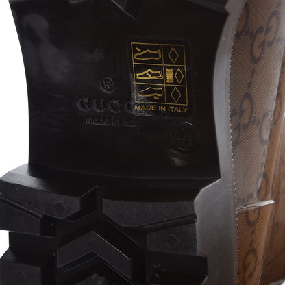 Gucci Rubber Monogram Edinburg Rain Boots 41 Transparent Cocoa 6 of 8