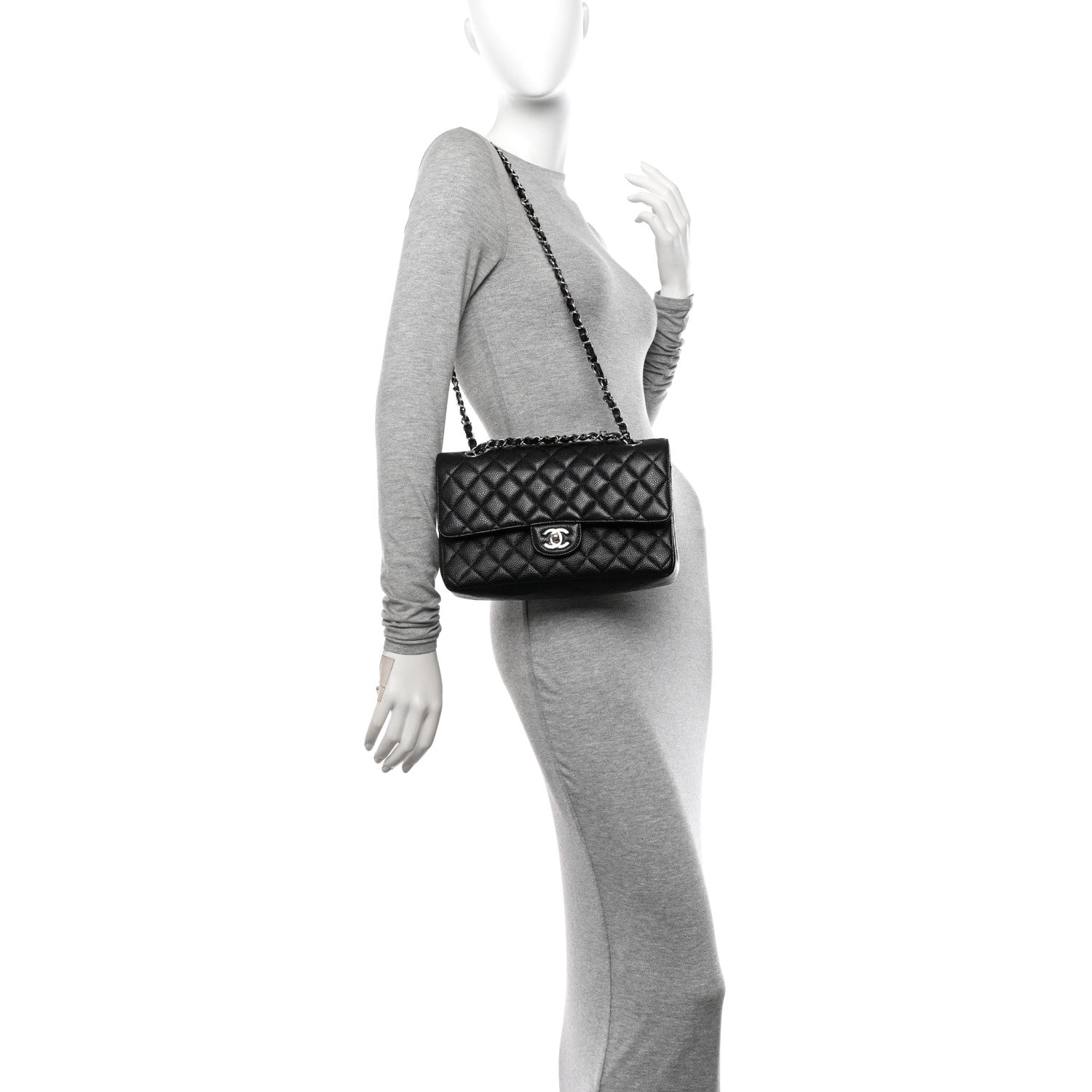 Chanel Caviar Quilted Medium Double Flap Black 3 of 11