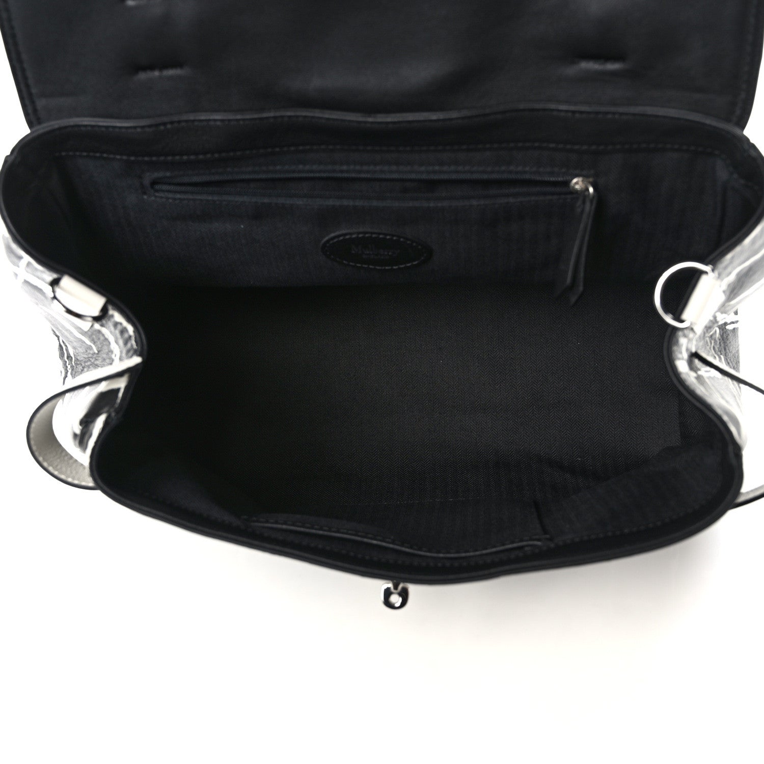 Mulberry Polished Buffalo Check Printed Medium Alexa Black White 5 of 8
