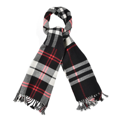 Burberry Cashmere Giant Check Fringe Scarf Navy 1 of 5