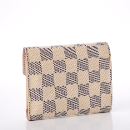 Louis Vuitton Damier Azur Victorine Wallet Rose Ballerine 3 of 9
