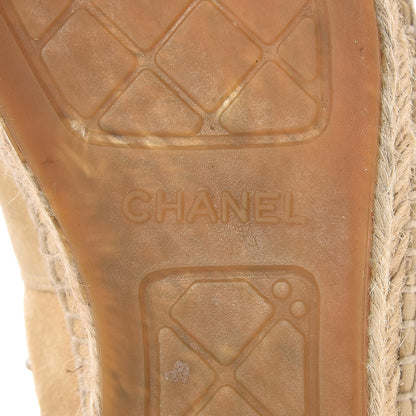 Chanel Suede Pearl CC Espadrilles 39 Beige 8 of 16