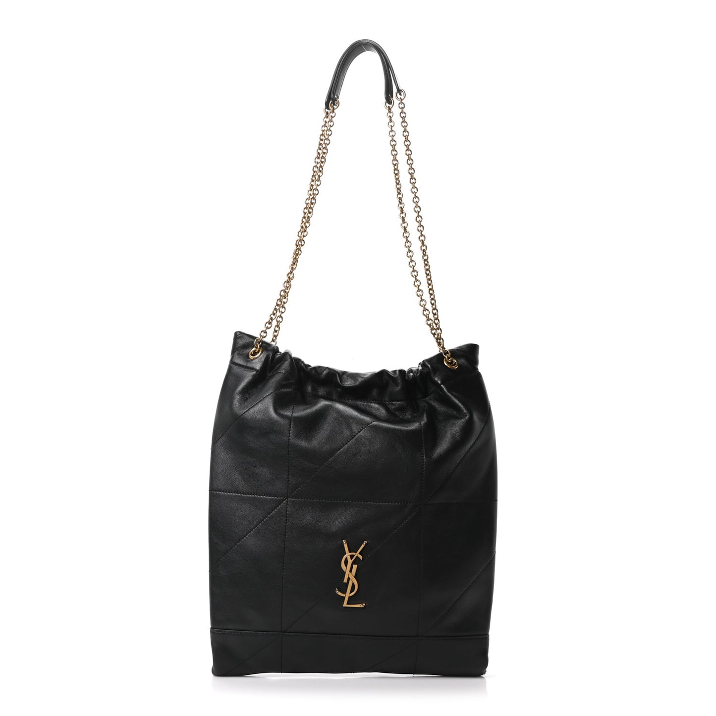 Lambskin Matelasse Monogram Medium Jamie 4.3 Pochon Black