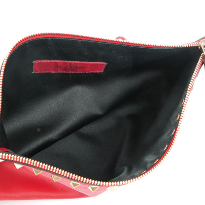 Valentino Garavani Vitello Large Rockstud Zip Pouch Red 5 of 7