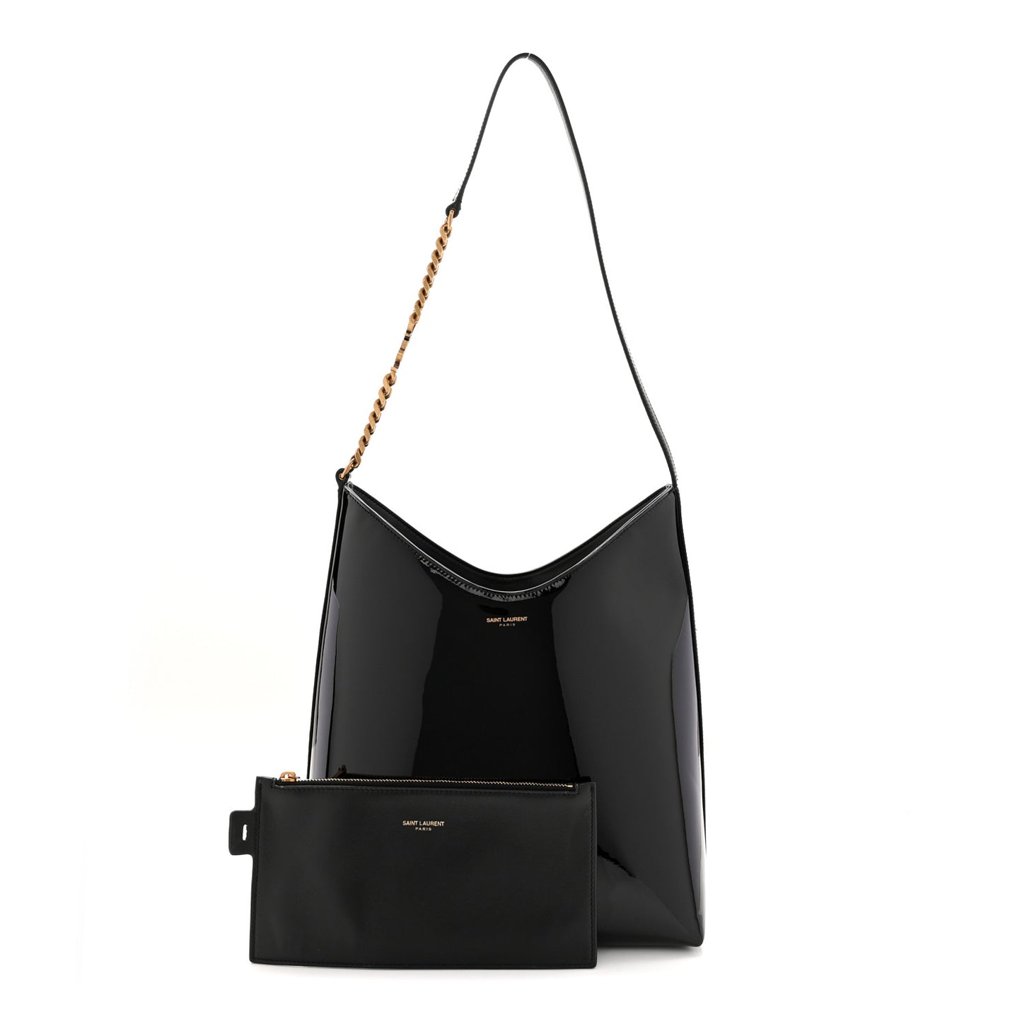 Patent Calfskin Rendez-Vous Hobo Black