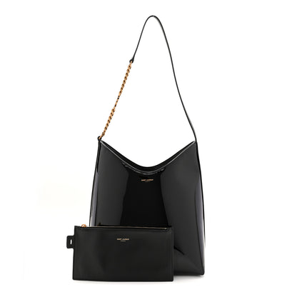 Saint Laurent Patent Calfskin Rendez-Vous Hobo Black 3 of 11