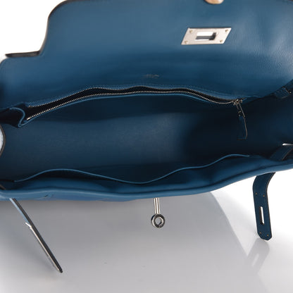 Hermes Veau Swift Sac Berline 28 Bleu Thalassa 5 of 10