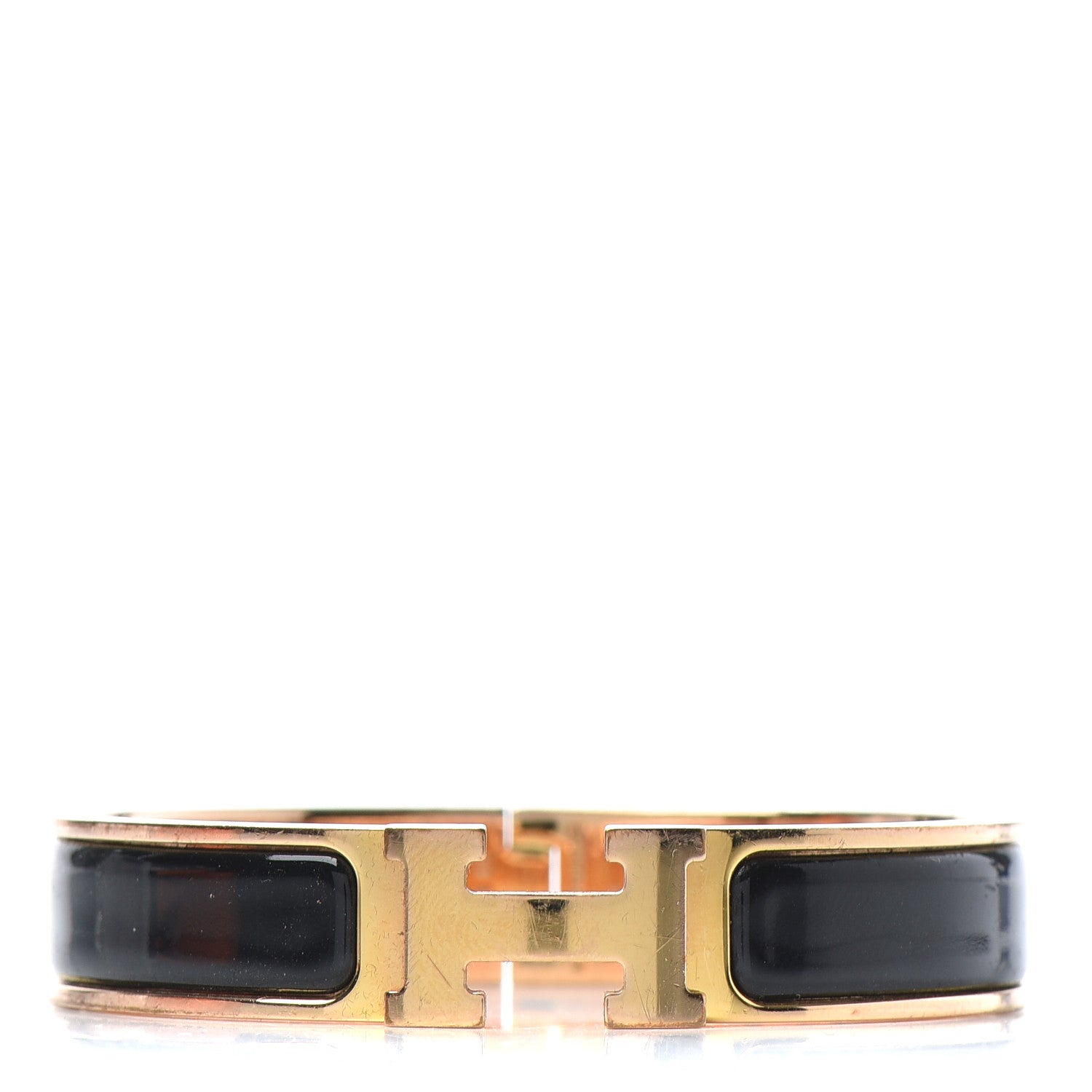 Hermes Enamel Narrow Clic Clac H Bracelet PM Black 1 of 4
