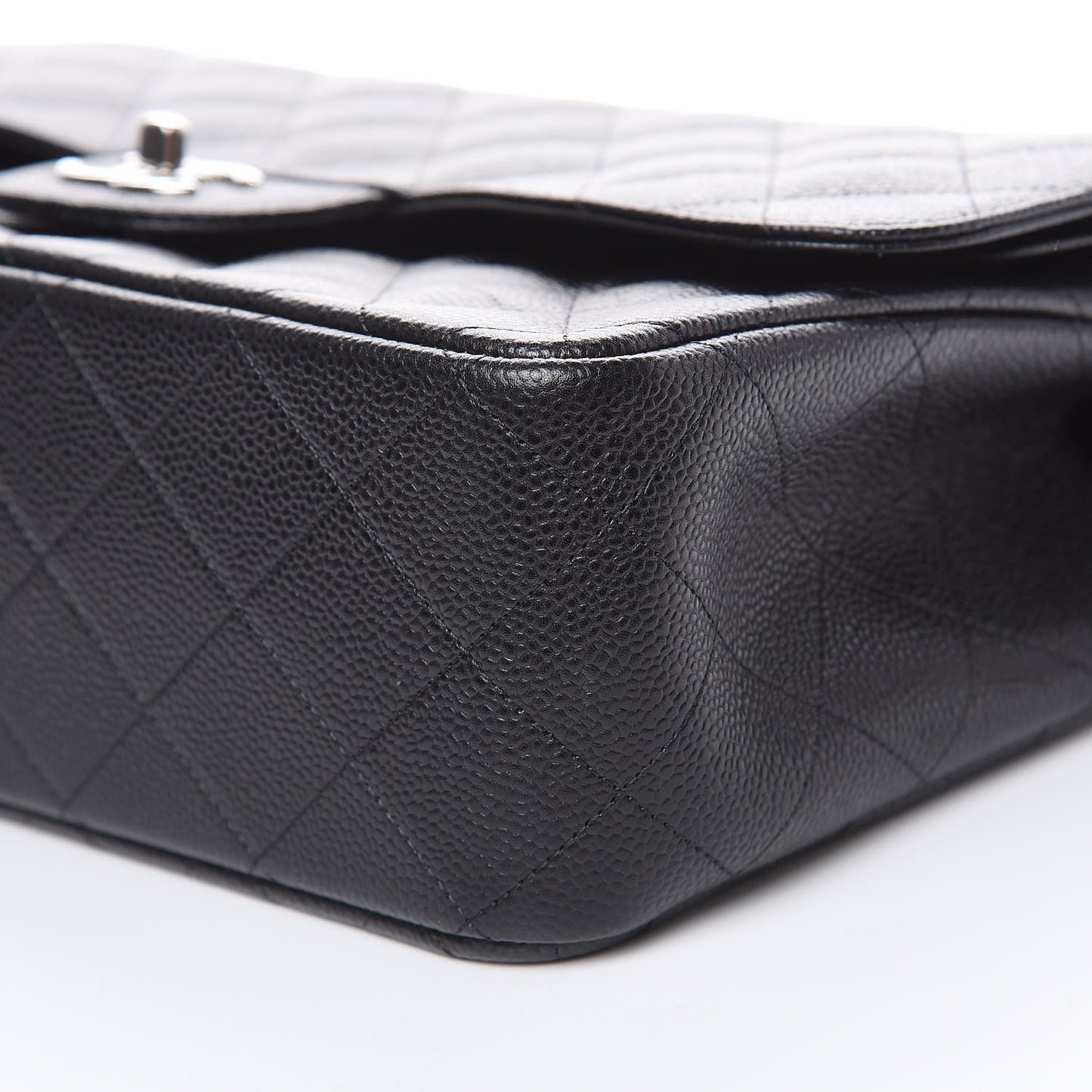 Caviar Quilted Jumbo Double Flap Black
