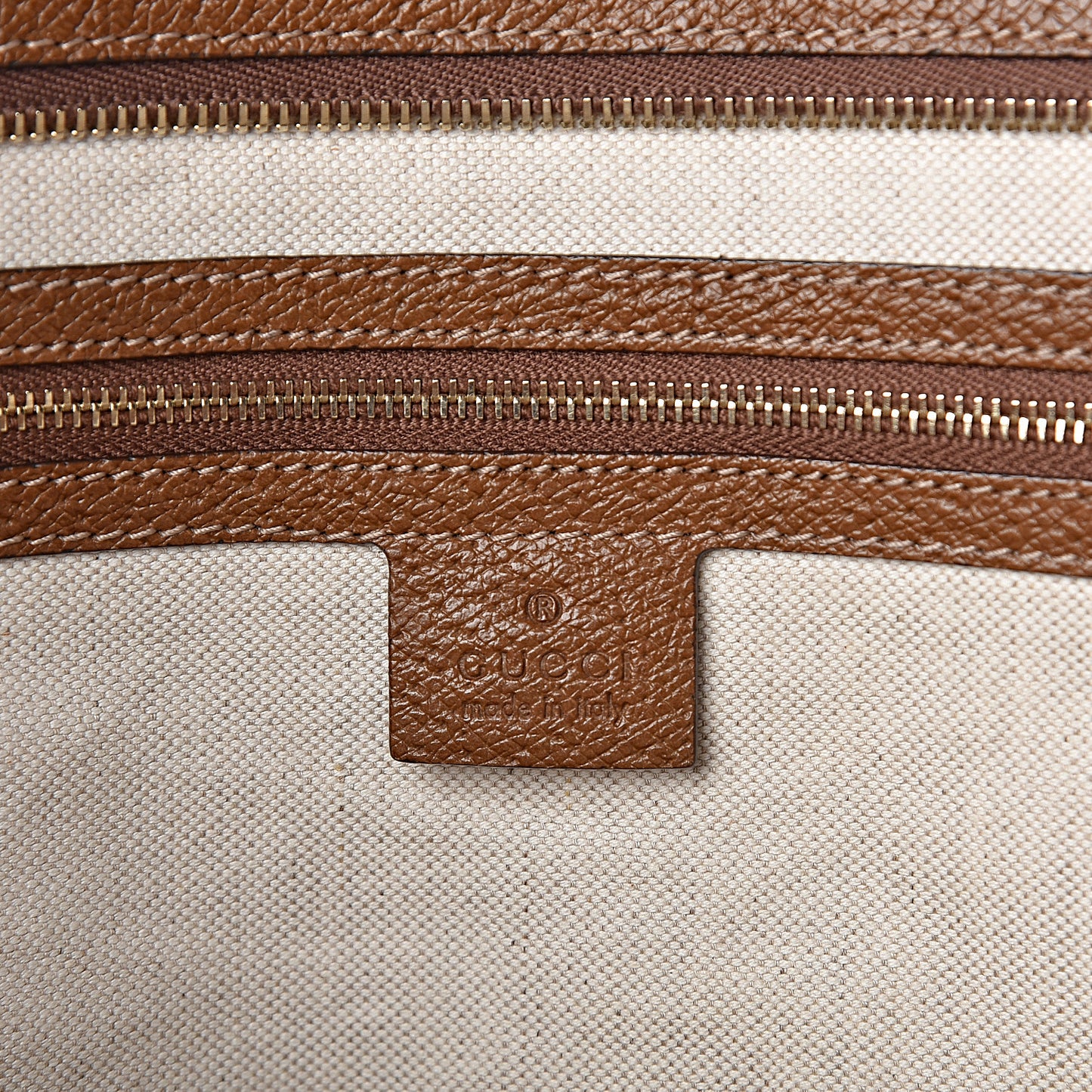 Monogram Medium Bree Zippered Tote Beige Tabacco