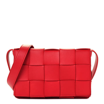 Bottega Veneta Lambskin Maxi Intrecciato Cassette Crossbody Bag Bright Red 1 of 11