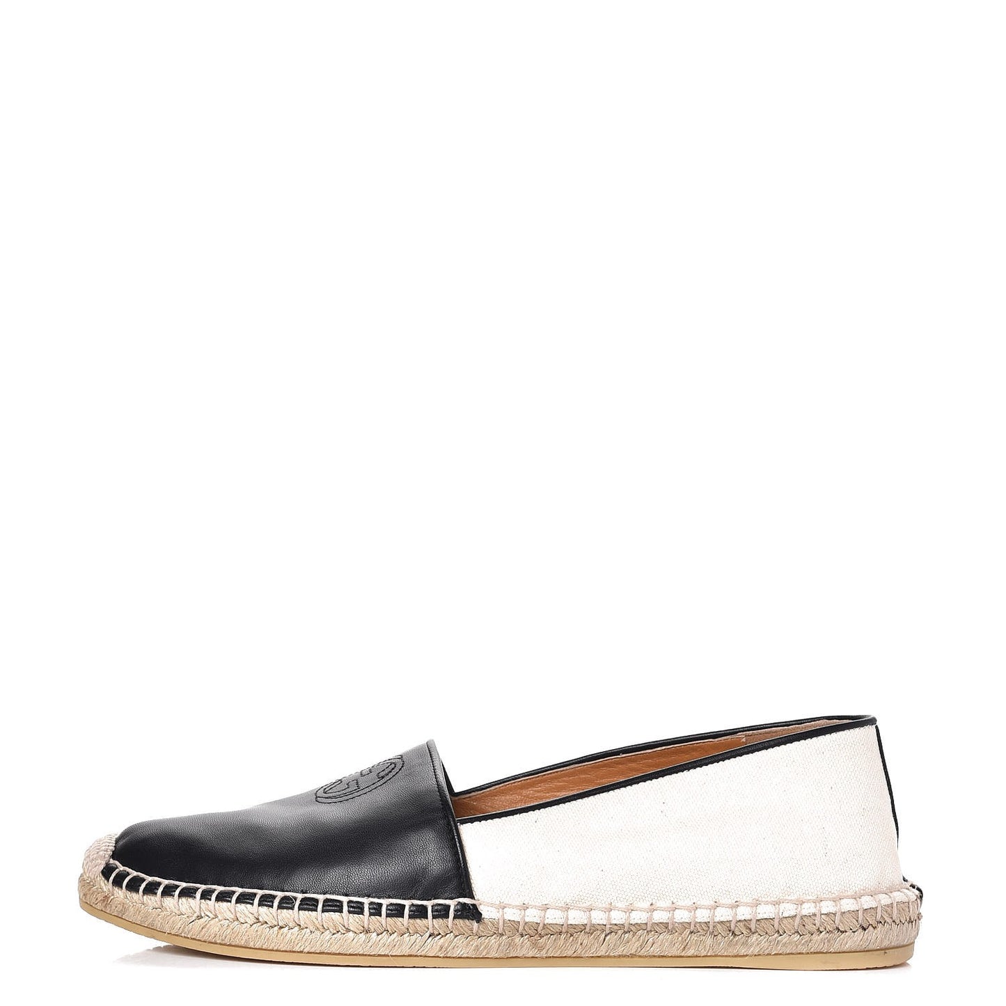 Nappa Canvas Espadrilles 38.5 Natural Black