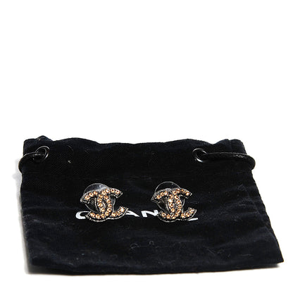 Chanel Crystal CC Earrings Ruthenium 5 of 5