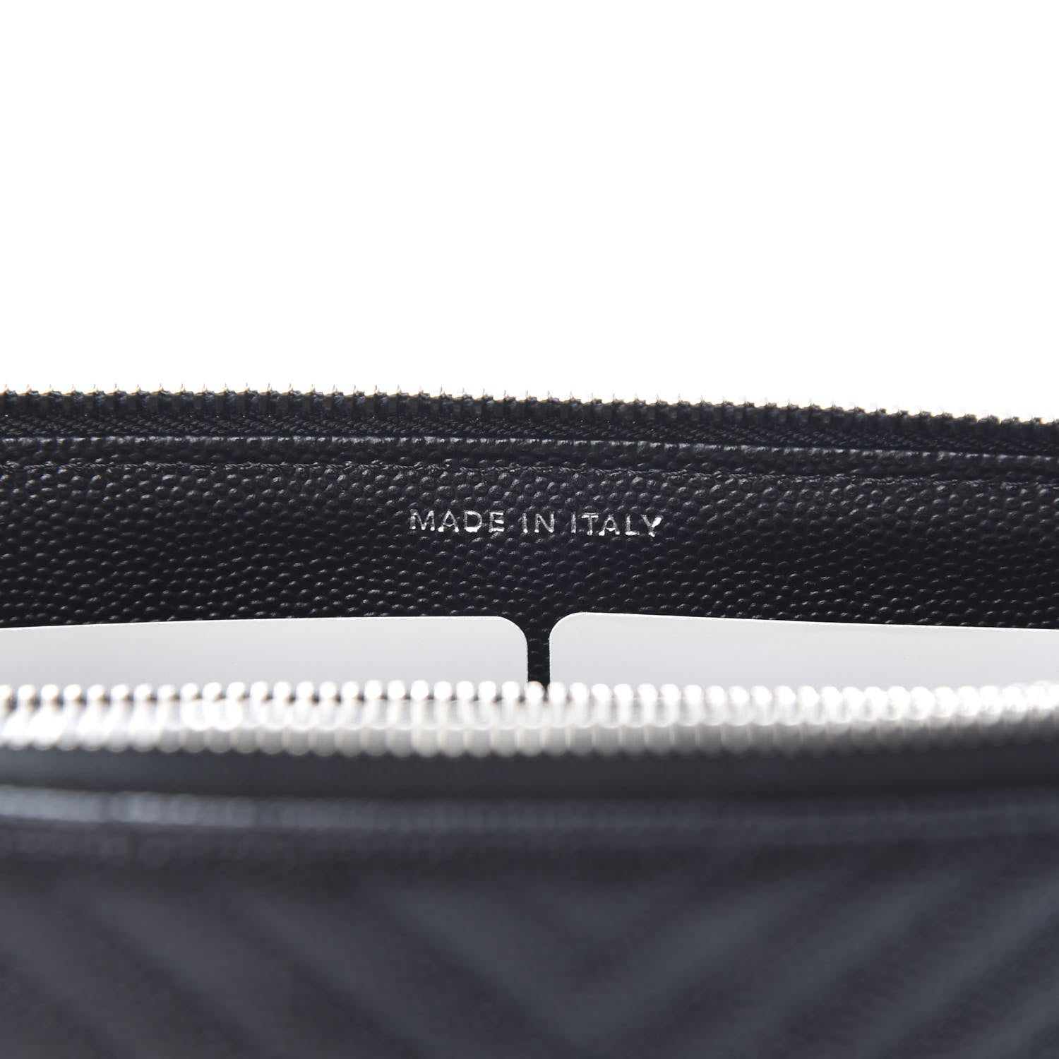Chanel Caviar Chevron Quilted Large Zipped Clutch Black 7 of 9