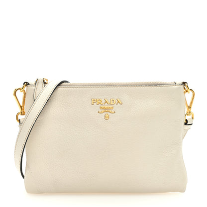 Prada Vitello Phenix Zip Crossbody Bag Bianco 1 of 7