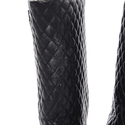 Chanel Calfskin Quilted Biker Boots 38.5 Black 9 of 15