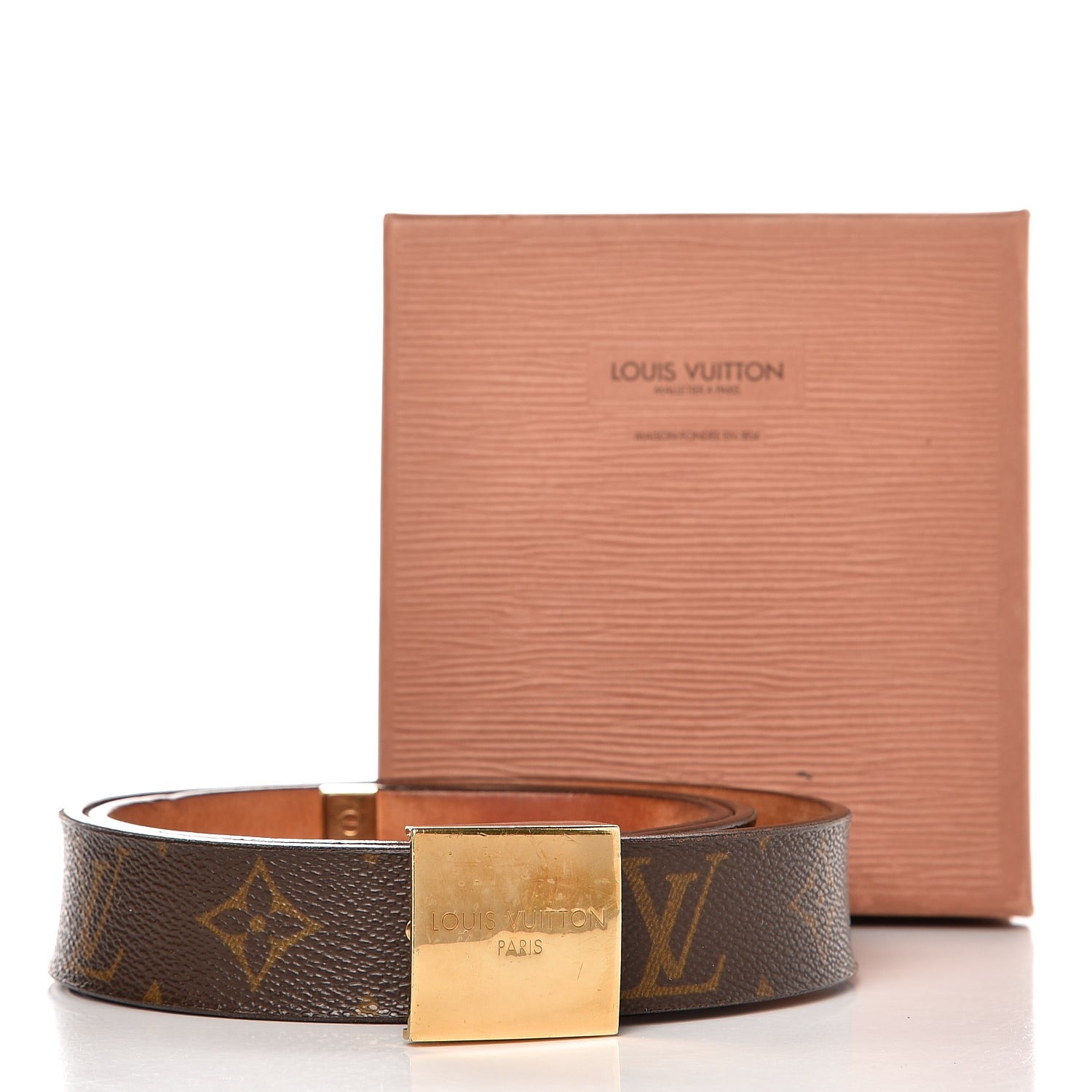 Louis Vuitton Monogram Ceinture Belt Gold Buckle 85 34 7 of 7