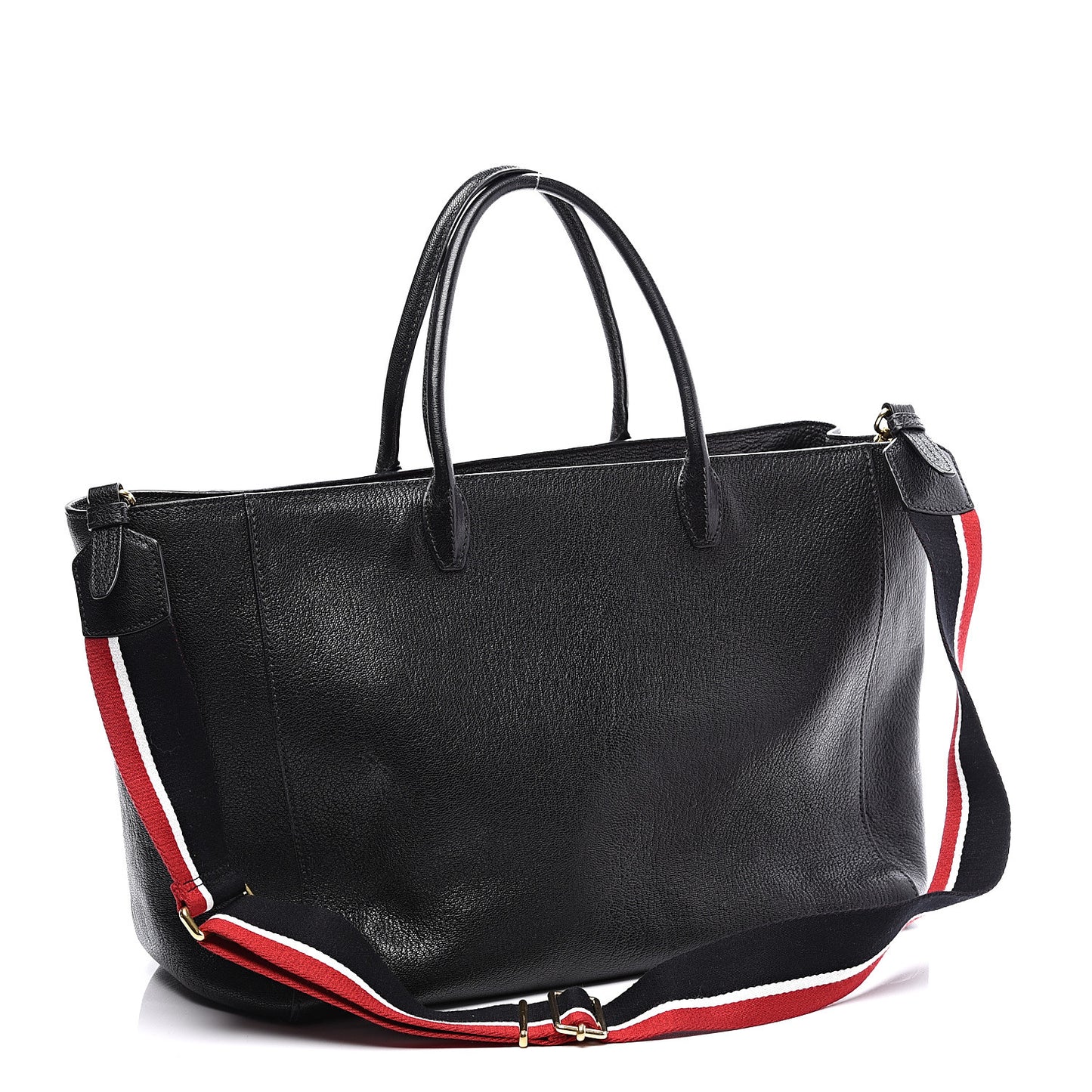 Goatskin Madras Shopper Tote Black