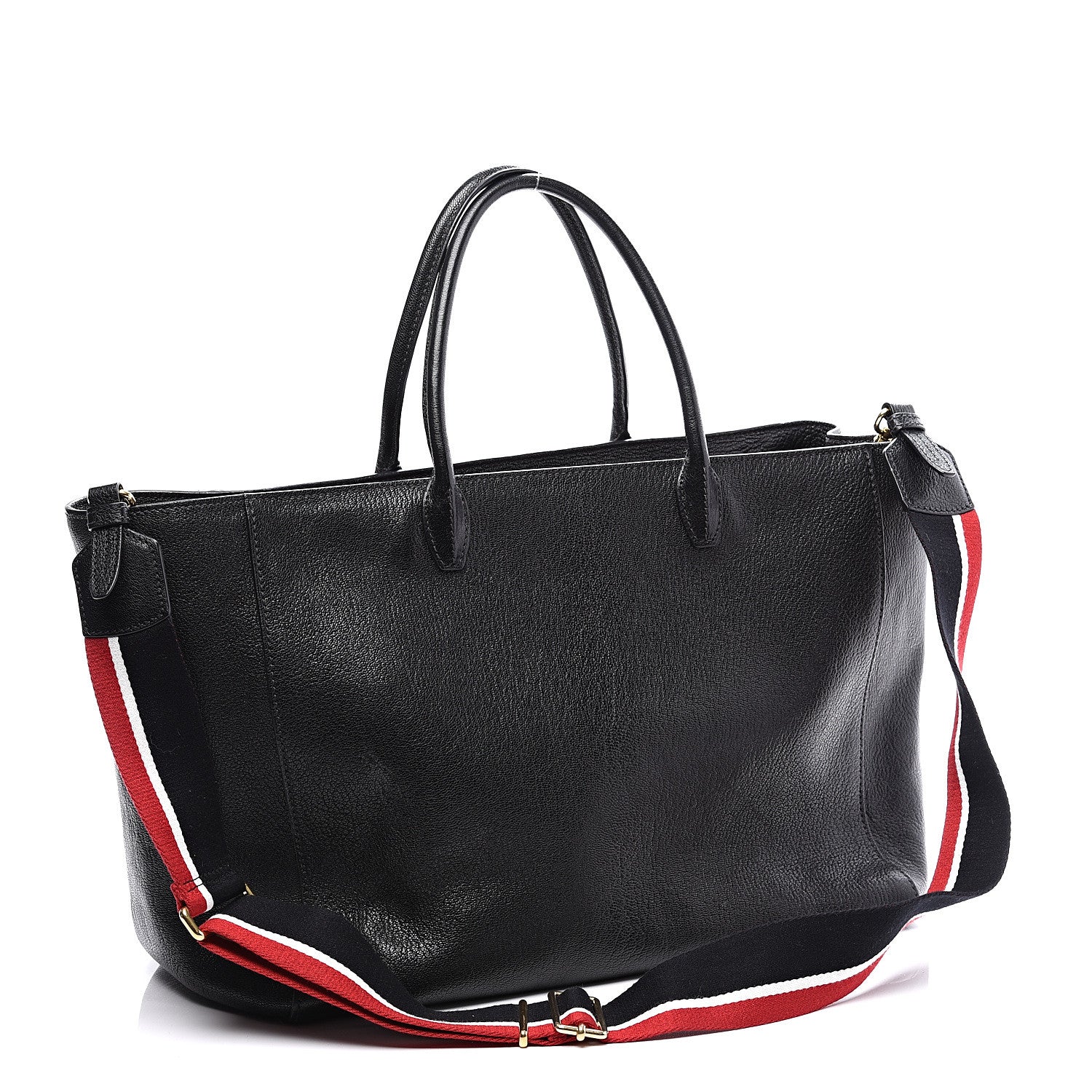 Miu Miu Goatskin Madras Shopper Tote Black 2 of 8