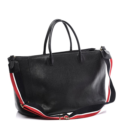 Miu Miu Goatskin Madras Shopper Tote Black 2 of 8