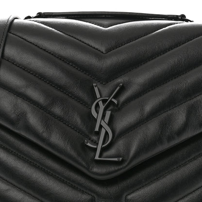 Saint Laurent Calfskin Y Quilted Monogram Monochrome Medium Loulou Chain Satchel Black 8 of 11