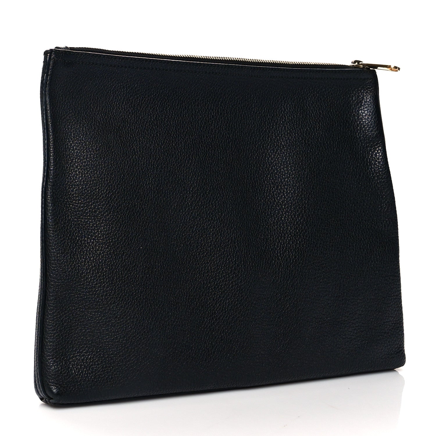 Gucci Pebbled Calfskin Medium Logo Portfolio Clutch Black 4 of 9
