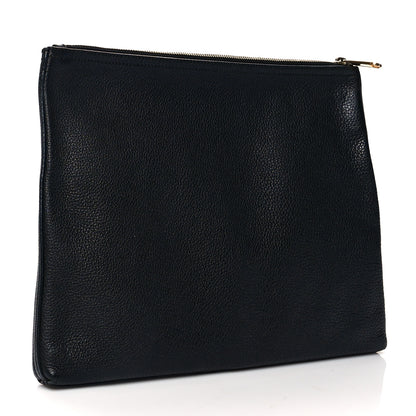 Gucci Pebbled Calfskin Medium Logo Portfolio Clutch Black 4 of 9