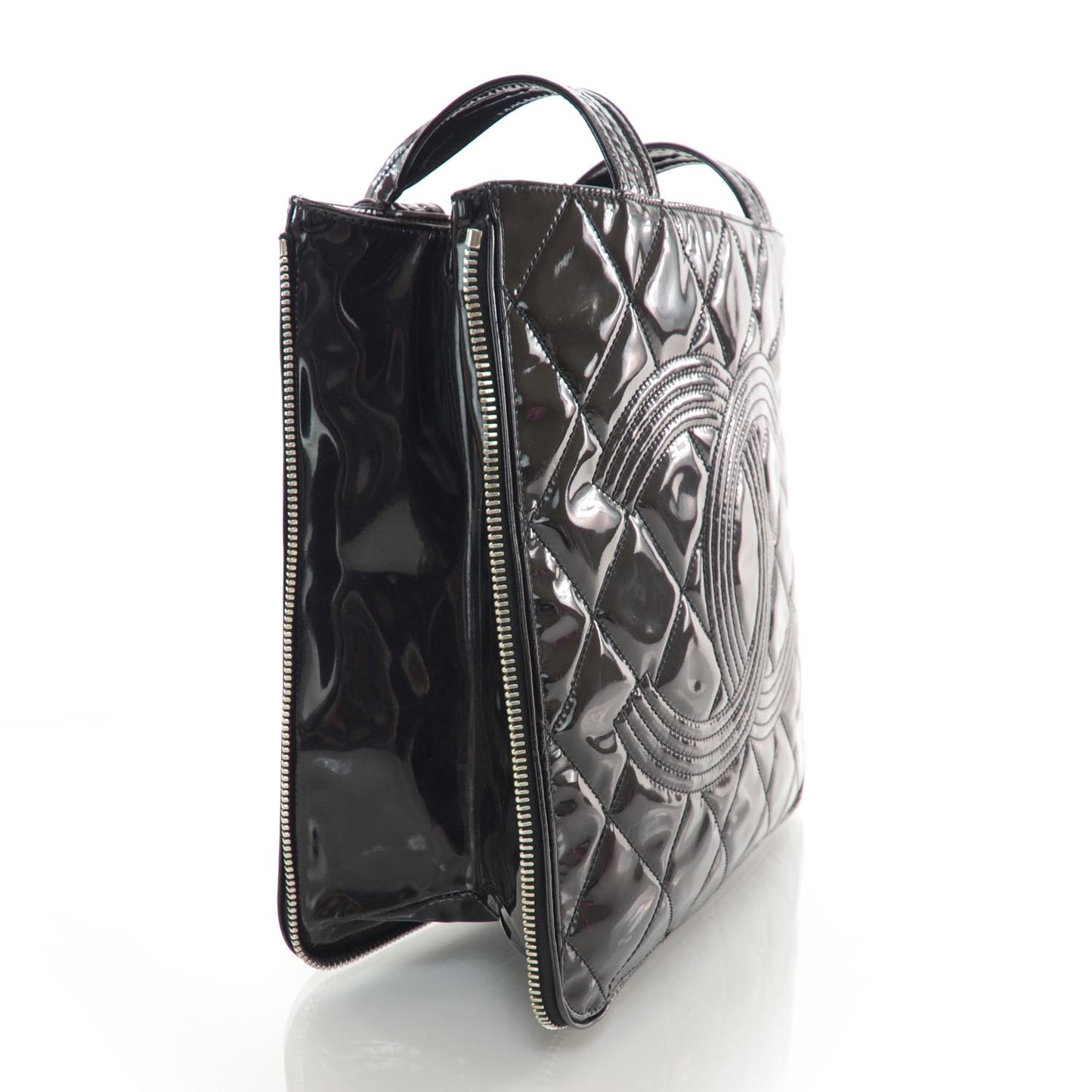 Vinyl Quilted CC Tote Black