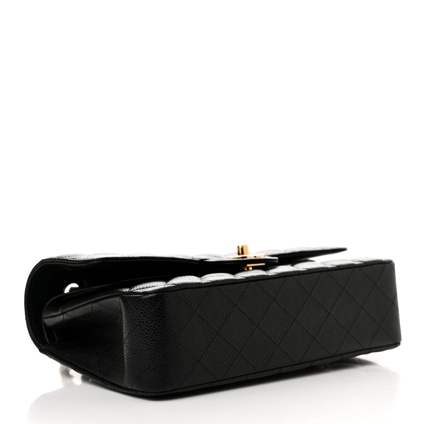 Caviar Quilted Medium Double Flap Black