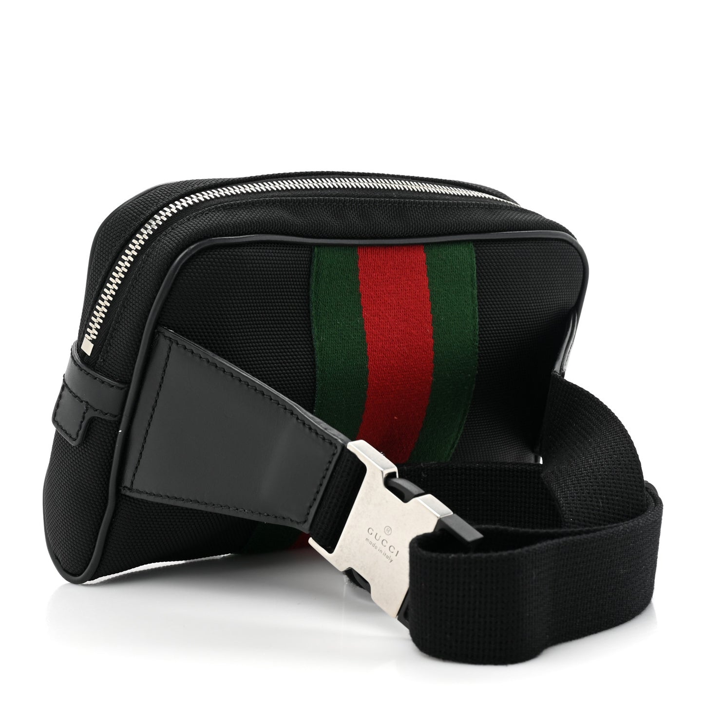 Canvas Web Slim Belt Bag Black