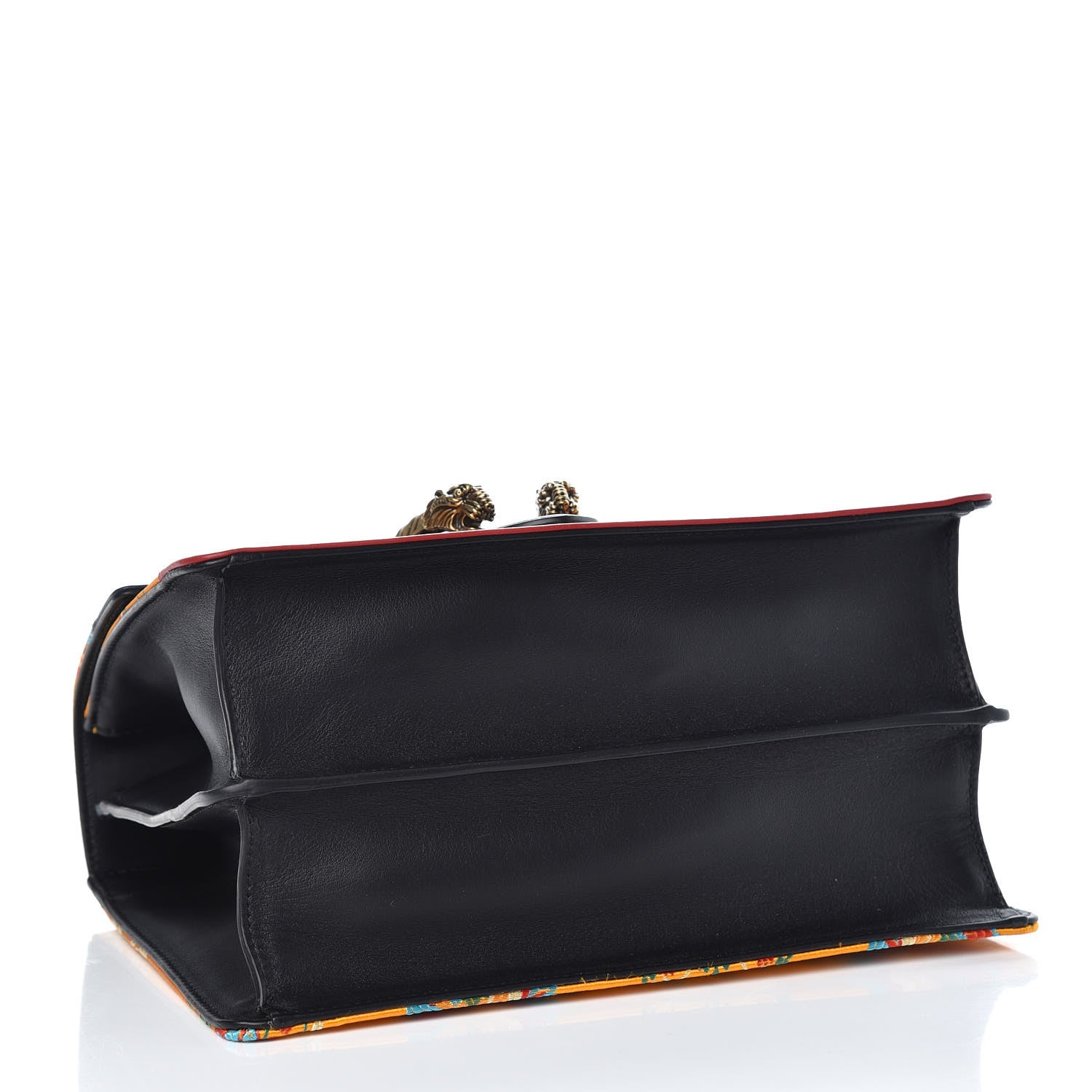 Gucci Satin Calfskin Bamboo Web Tokyo Print Medium Dionysus Top Handle Bag Giallo Multicolor Blue Agata Hibiscus Red 4 of 7