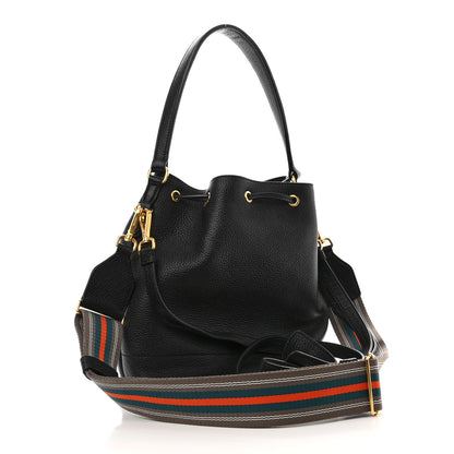 Prada Vitello Daino Bucket Bag Black 3 of 12