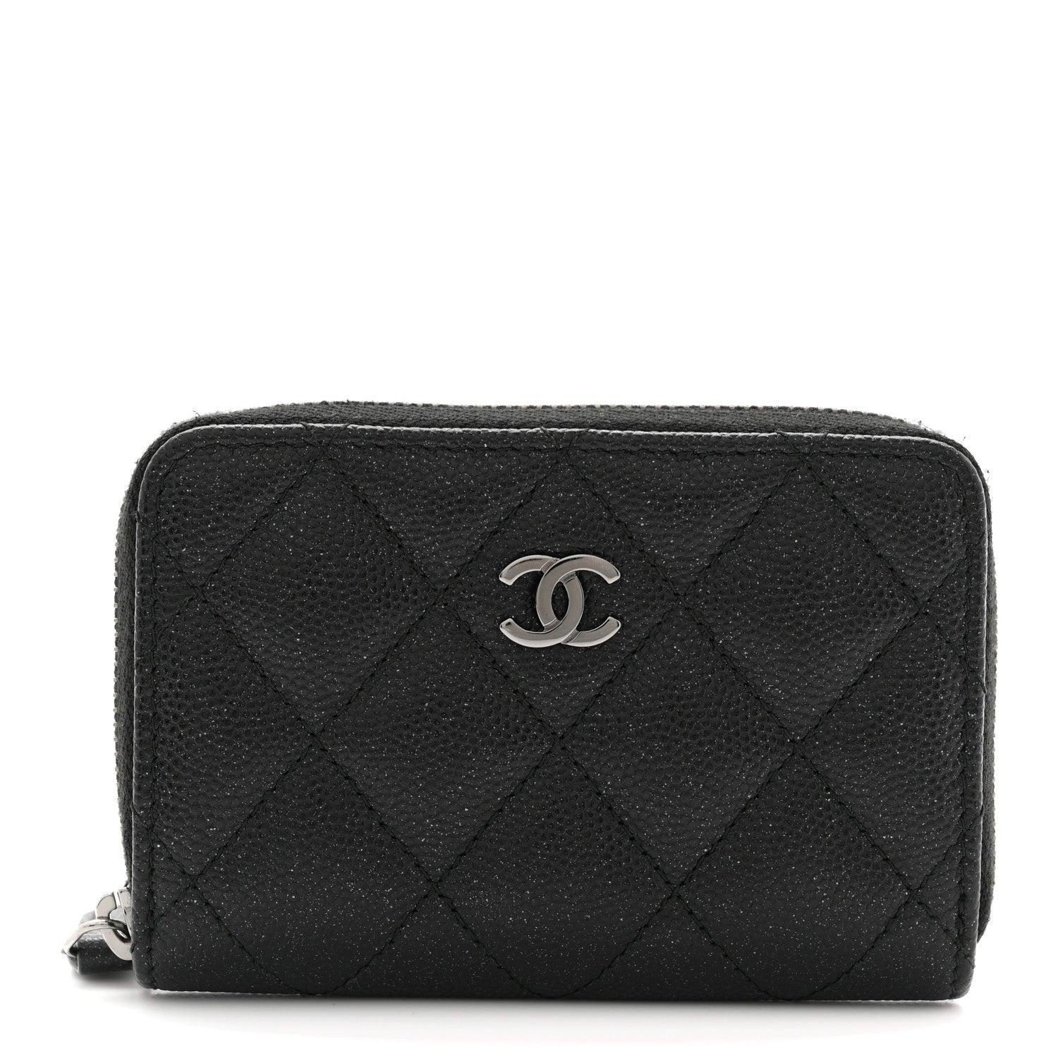 Chanel Iridescent Caviar Quilted Zip Coin Purse Black 1 of 8