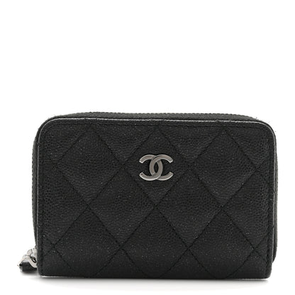 Chanel Iridescent Caviar Quilted Zip Coin Purse Black 1 of 8