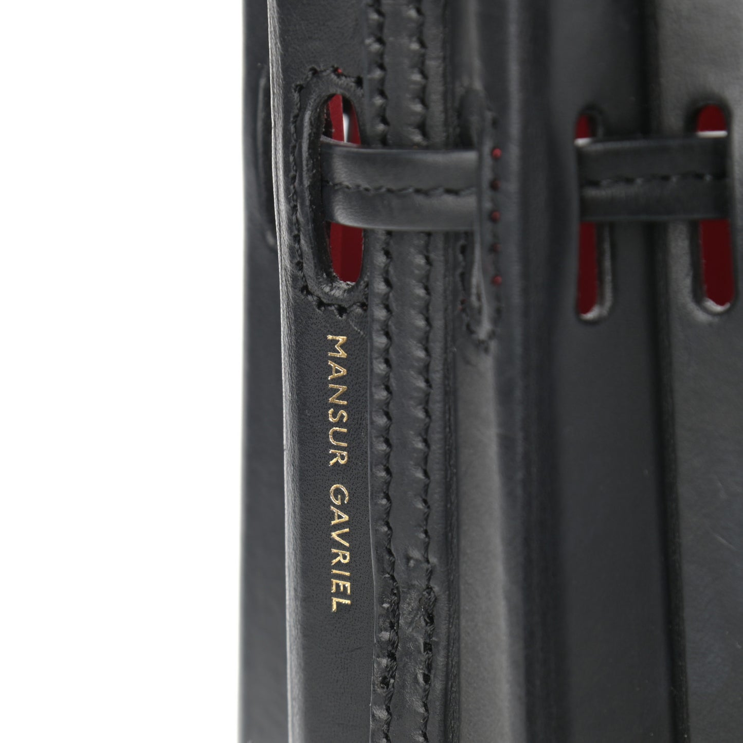 Vegetable Tanned Calfskin Pleated Mini Bucket Bag Black Flamma